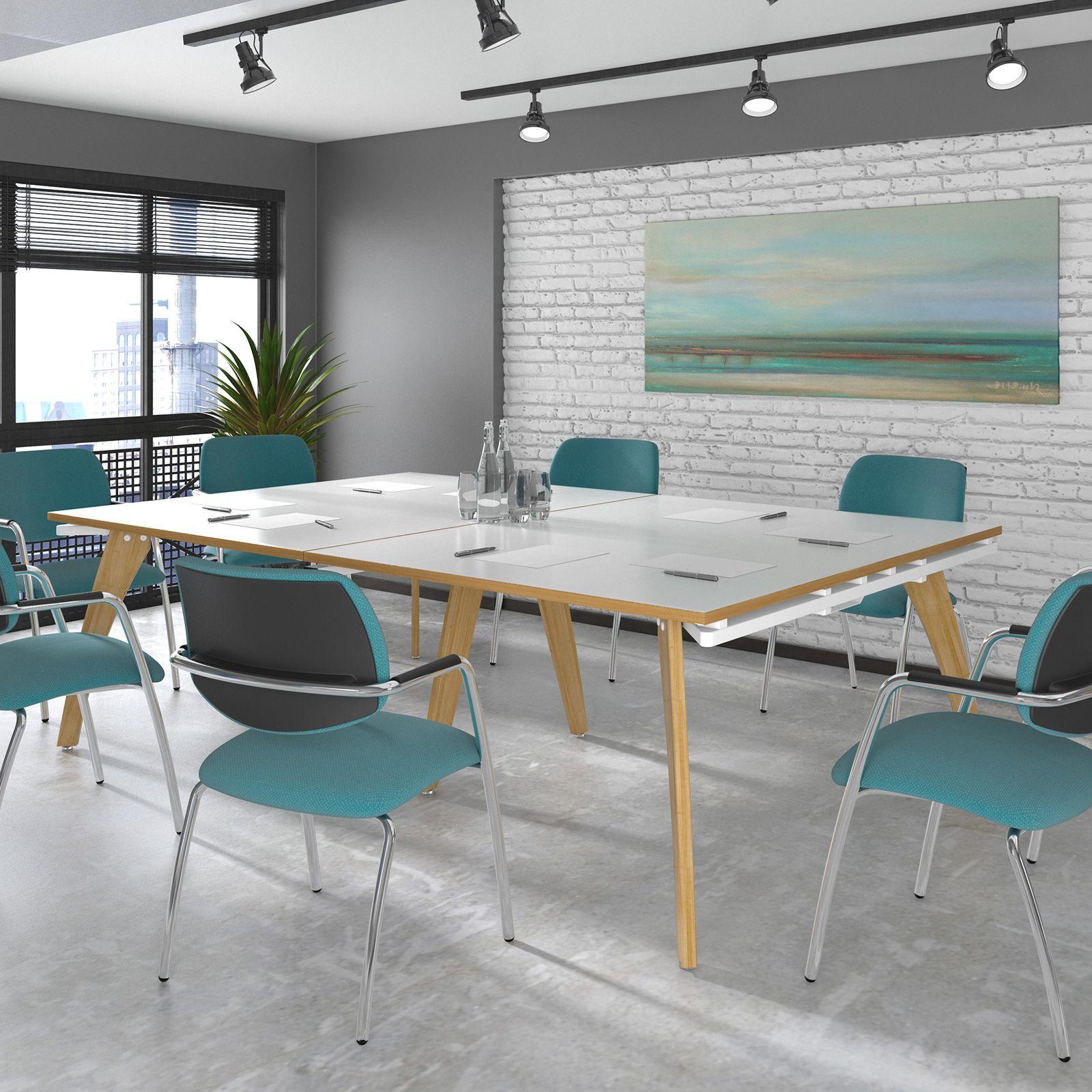 2026 D P251- FUZE RECTANGULAR BOARDROOM TABLE - OAK FRAME