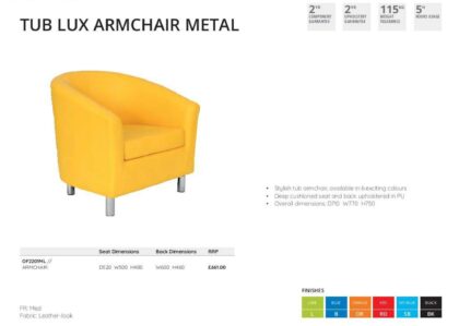 2026 W P163 - TUB LUX METAL ARMCHAIR AND/OR SOFA